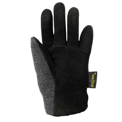 Red Steer 150 Youth Deerskin Heatsaver Thermal Gloves, Suede Premium Grade Deerskin Palm, Gray/Black, Suede Fleece, Sizes S-L