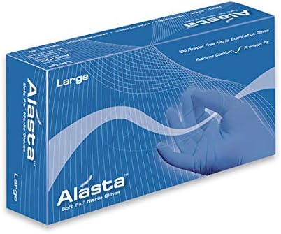 DASH Alasta Nitrile Exam Grade Disposable Gloves, Violet Blue, 3.1 mil, 100 Gloves Per Box