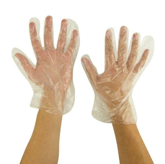 Co Poly Clear Disposable Glove, Embossed Polyethylene Glove, Sold by Box or Case