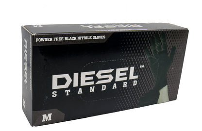 The Diesel Standard® Powder Free Nitrile Disposable Gloves, 3.5 Mil, 100 Gloves Per Box, Sizes M-L